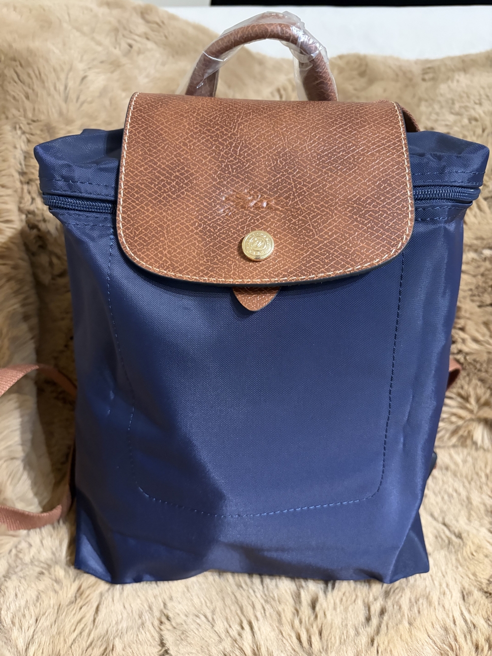 Longchamp Le Pliage Medium Nylon Backpack Navy